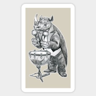 Carnival Animals - Rhino playing Tympani Sticker